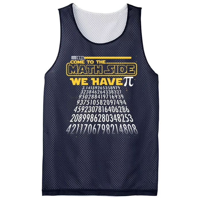 Funny Pi 3.14 Day Come To The Math Side We Have Pi Mesh Reversible Basketball Jersey Tank