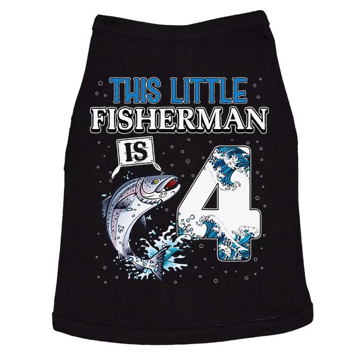 Fishing Party 4 Year Old Birthday Fisherman 4th Fisher Doggie Tank