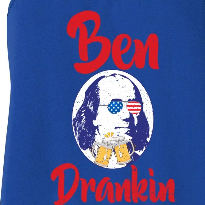 Funny Patriotic 4th Of July Funny Gift Ben Franklin Drankin Meaningful Gift Women's Racerback Tank