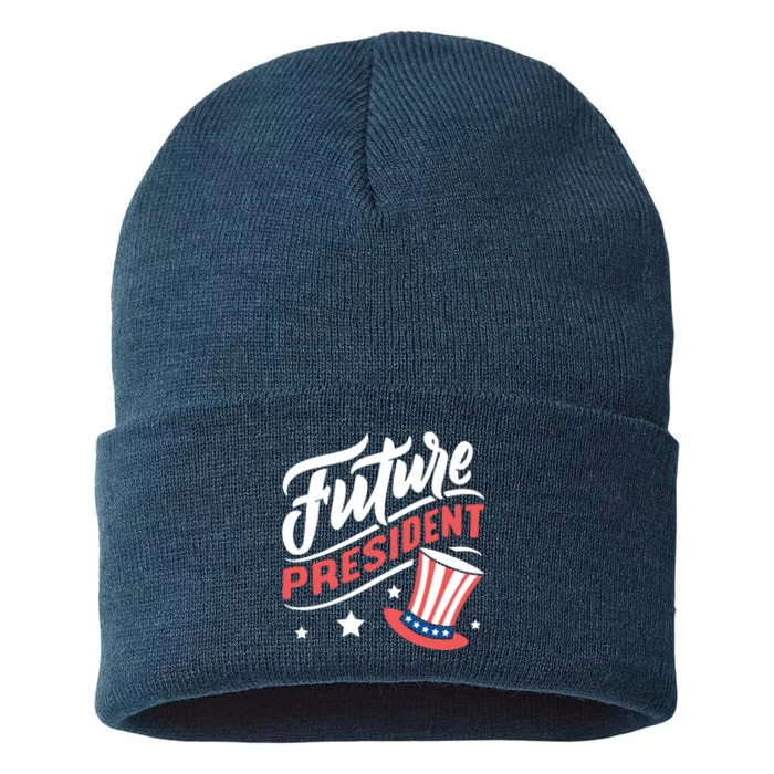 Future President 4th Of July Sustainable Knit Beanie