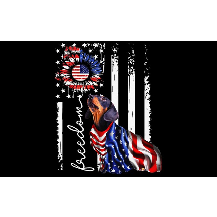 Freedom Patriotic 4th of July Weiner Dachshund Dog Bumper Sticker