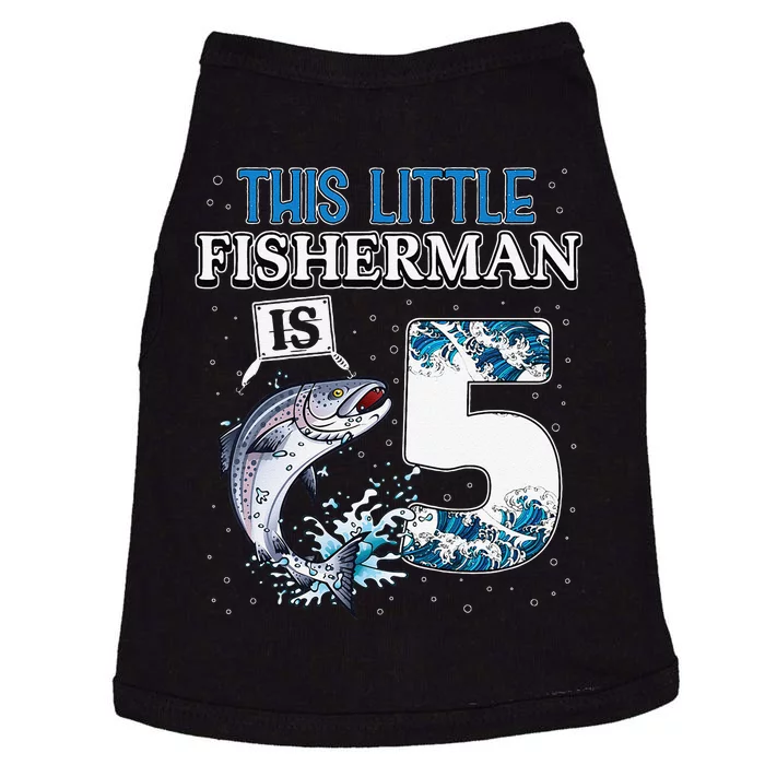 Fishing Party 5 Year Old Birthday Fisherman 5th Fisher Doggie Tank