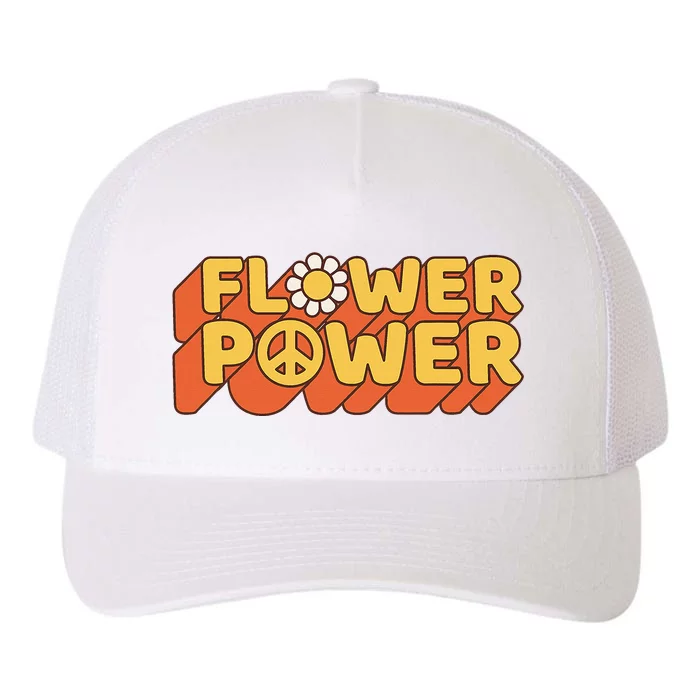 Flower Power 60's 70's Hippie Retro Vintage Positive Mind Yupoong Adult 5-Panel Trucker Hat