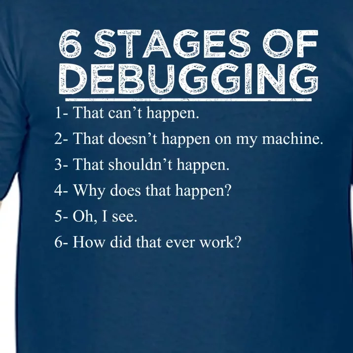 Funny Programmer 6 Stages Of Debugging Comfort Colors T-Shirt