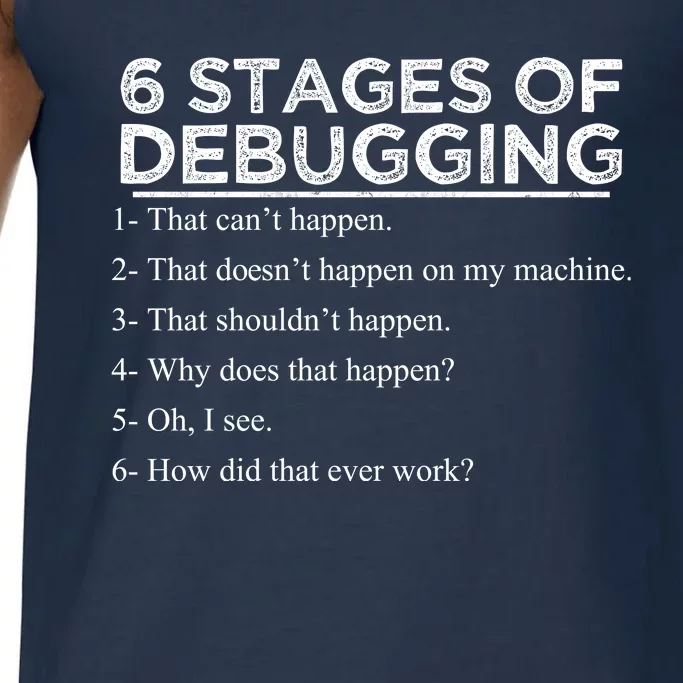 Funny Programmer 6 Stages Of Debugging Comfort Colors® Tank Top