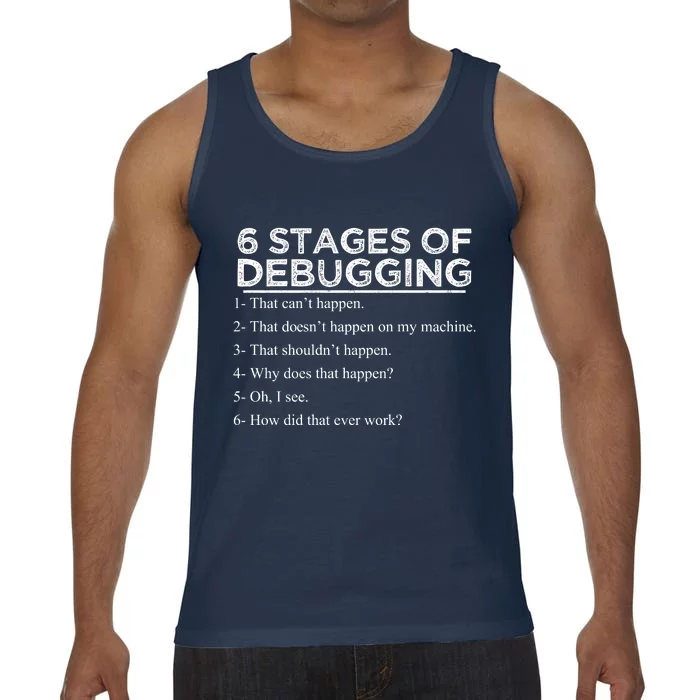 Funny Programmer 6 Stages Of Debugging Comfort Colors® Tank Top