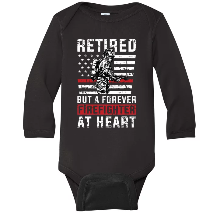 Fireman Pride 911 Rescue Retirement Gift Retired Firefighter Baby Long Sleeve Bodysuit