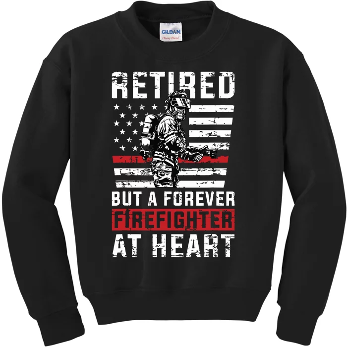 Fireman Pride 911 Rescue Retirement Gift Retired Firefighter Kids Sweatshirt