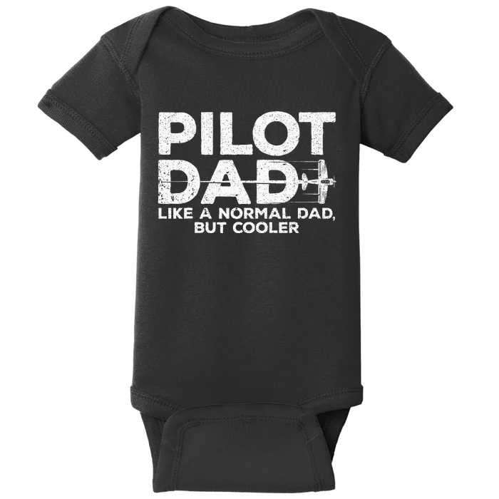 Funny Pilot Art For Dad Men Aviation Airplane Aircraft Pilot Baby Bodysuit