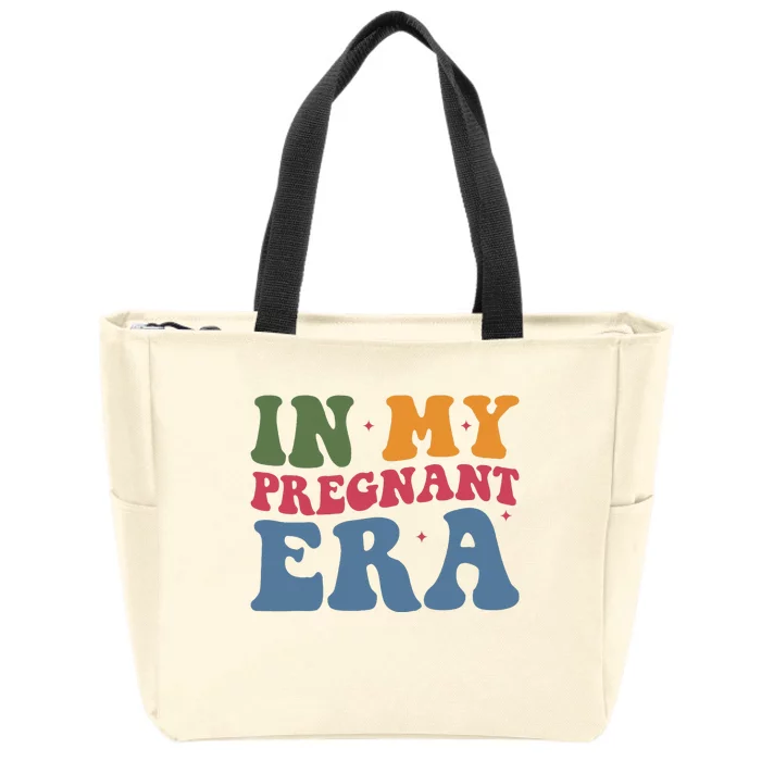 Funny Pregnancy Announcement In My Pregnant Era Pregnancy Zip Tote Bag