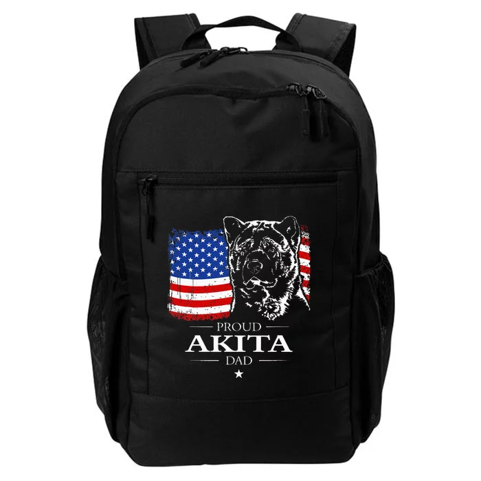 Funny Proud Akita Dad American Flag Patriotic Dog Gift Daily Commute Backpack