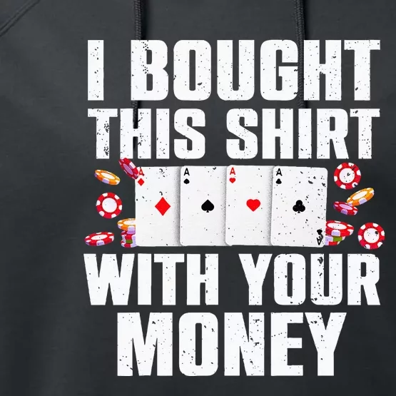 Funny Poker Art For Gambling Men Women Poker Player Gambler Performance Fleece Hoodie