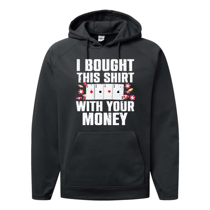 Funny Poker Art For Gambling Men Women Poker Player Gambler Performance Fleece Hoodie