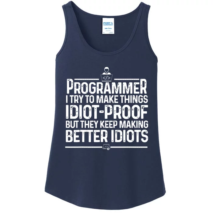 Funny Programmer Art Men Women Computer Coder Programming Ladies Essential Tank