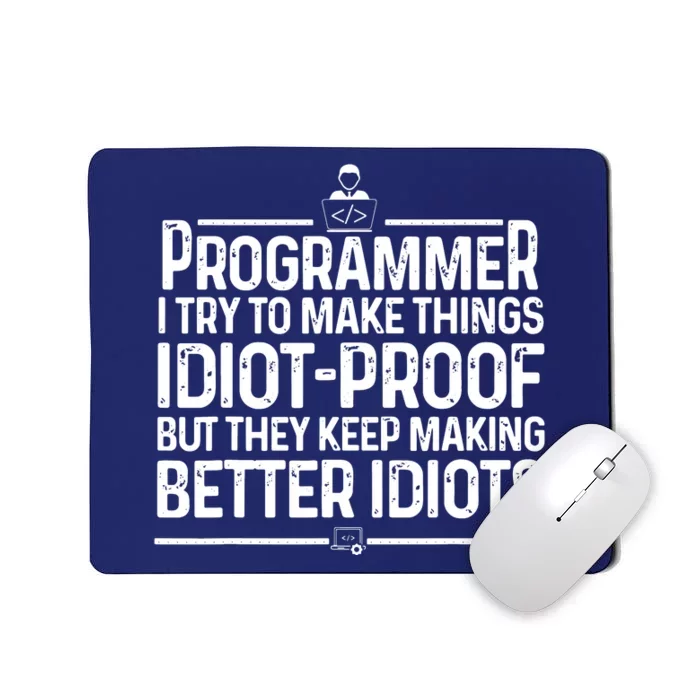 Funny Programmer Art Men Women Computer Coder Programming Mousepad