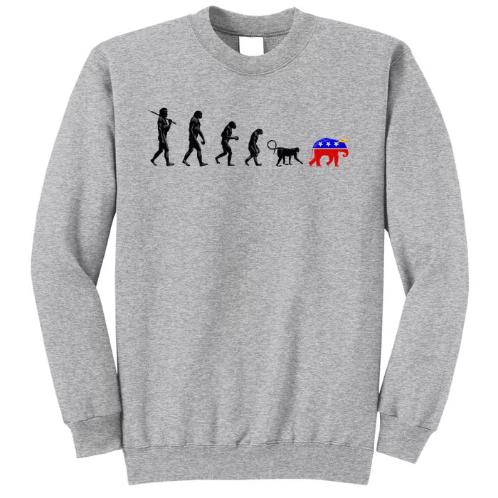 Funny Pro-Democrat Anti-Republican Devolution Tall Sweatshirt