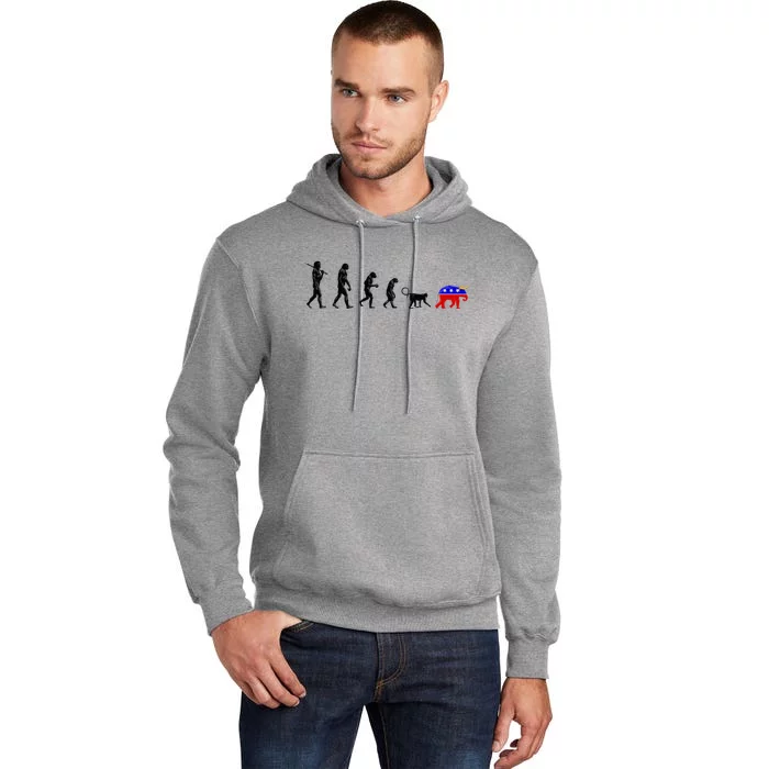 Funny Pro-Democrat Anti-Republican Devolution Tall Hoodie