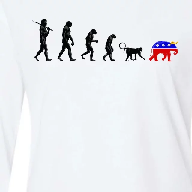 Funny Pro-Democrat Anti-Republican Devolution Womens Cotton Relaxed Long Sleeve T-Shirt