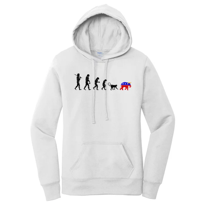 Funny Pro-Democrat Anti-Republican Devolution Women's Pullover Hoodie