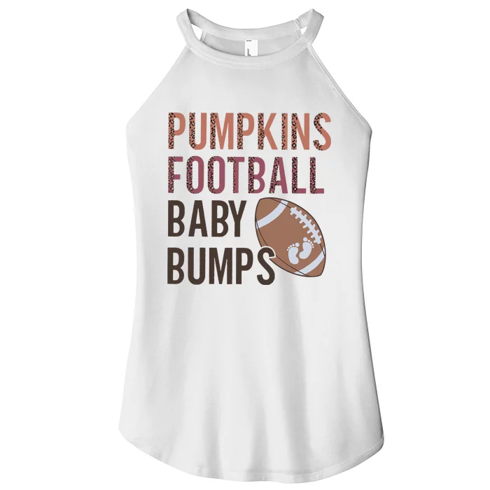 Football Pregnancy Announcement Fall Baby Reveal Thanksgiving Women’s Perfect Tri Rocker Tank