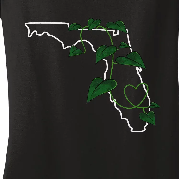 Florida Pothos Aroid Women's V-Neck T-Shirt