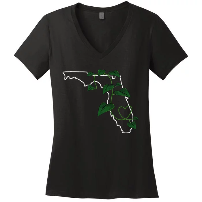 Florida Pothos Aroid Women's V-Neck T-Shirt