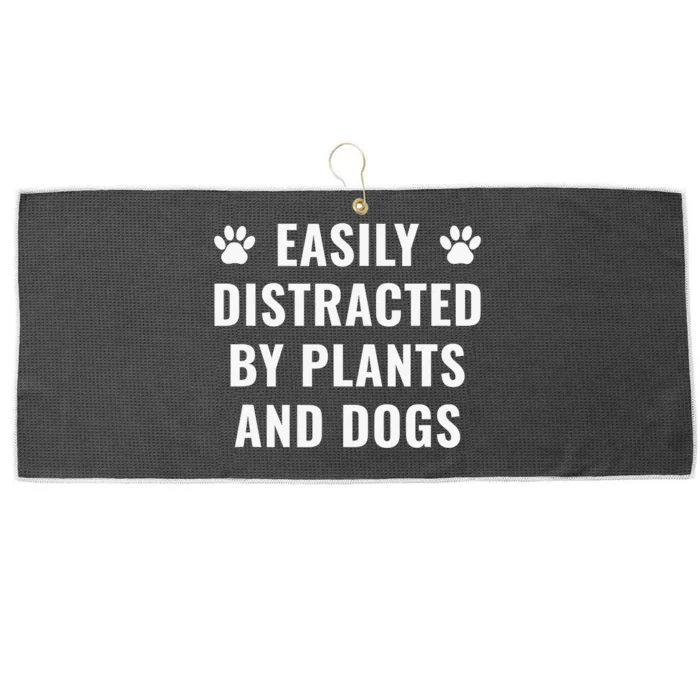 Funny Plants and Dogs Gardening Plant Lover Dog Lover Large Microfiber Waffle Golf Towel