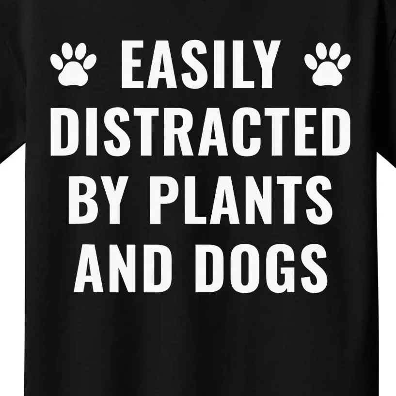 Funny Plants and Dogs Gardening Plant Lover Dog Lover Kids T-Shirt