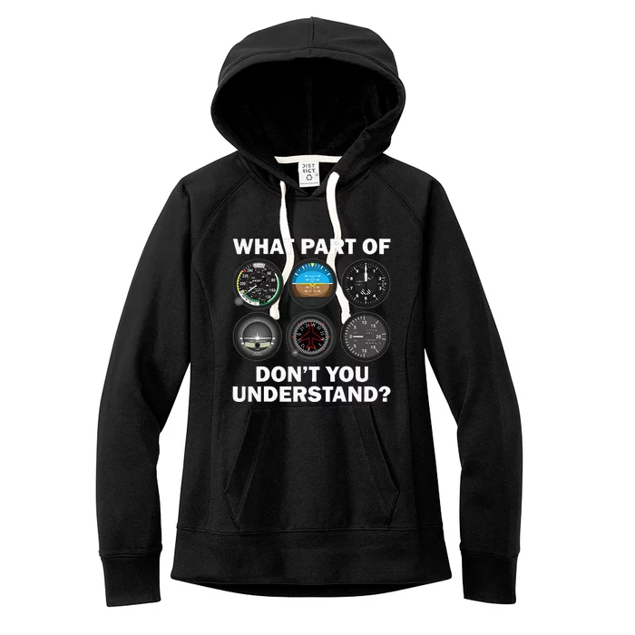 Funny Pilot Art Men Women Aviation Airline Pilot Instruments Women's Fleece Hoodie