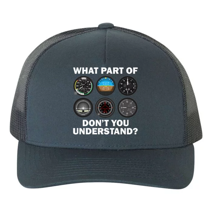 Funny Pilot Art Men Women Aviation Airline Pilot Instruments Yupoong Adult 5-Panel Trucker Hat