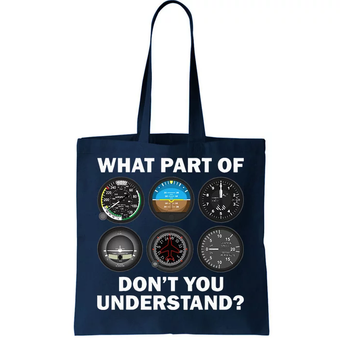 Funny Pilot Art Men Women Aviation Airline Pilot Instruments Tote Bag