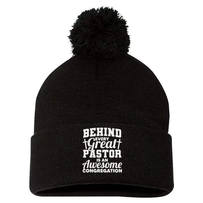 Funny Pastor Appreciation Gift For Cool Preacher Pom Pom 12in Knit Beanie