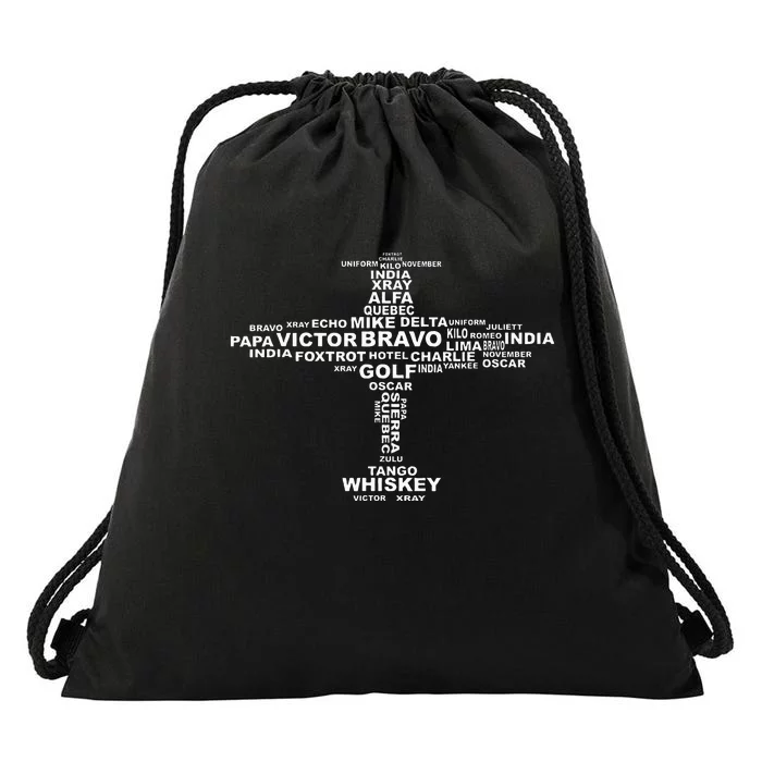 Full Phonetic Alphabet Plane Letters Drawstring Bag