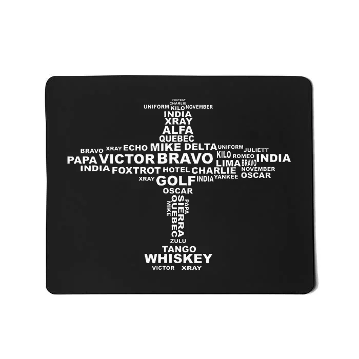 Full Phonetic Alphabet Plane Letters Mousepad