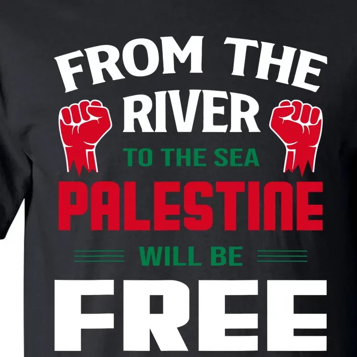 Free Palestine Arabic Support Palestine And Keffiyeh Palesti Tall T-Shirt