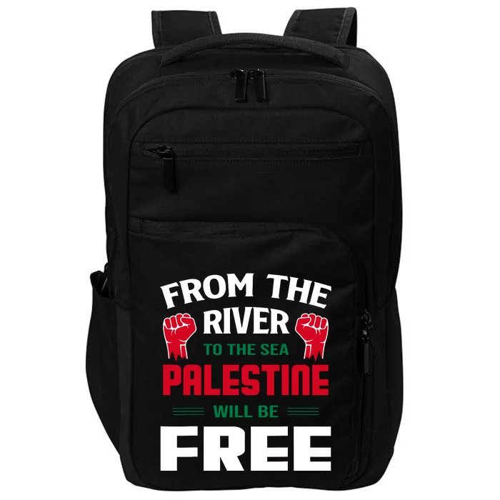 Free Palestine Arabic Support Palestine And Keffiyeh Palesti Impact Tech Backpack