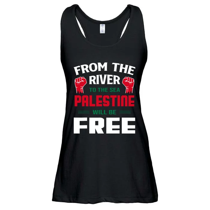 Free Palestine Arabic Support Palestine And Keffiyeh Palesti Ladies Essential Flowy Tank