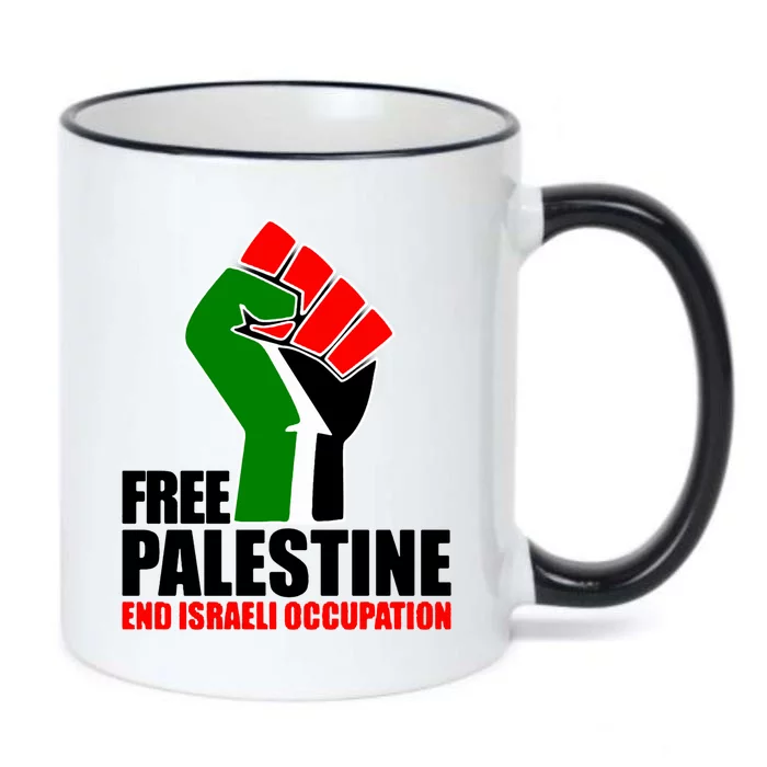 Free Palestine And End Israeli Occupation Black Color Changing Mug