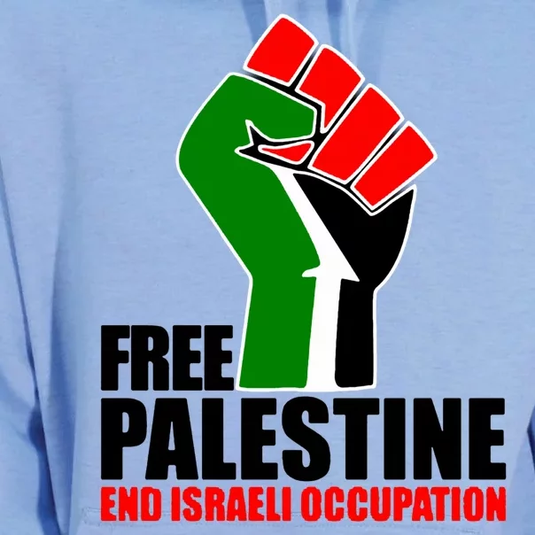 Free Palestine And End Israeli Occupation Unisex Surf Hoodie