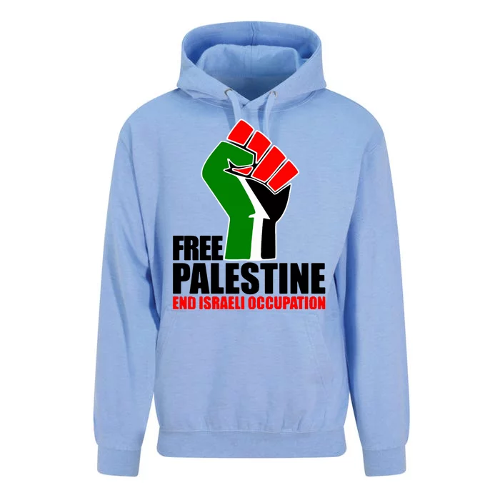 Free Palestine And End Israeli Occupation Unisex Surf Hoodie