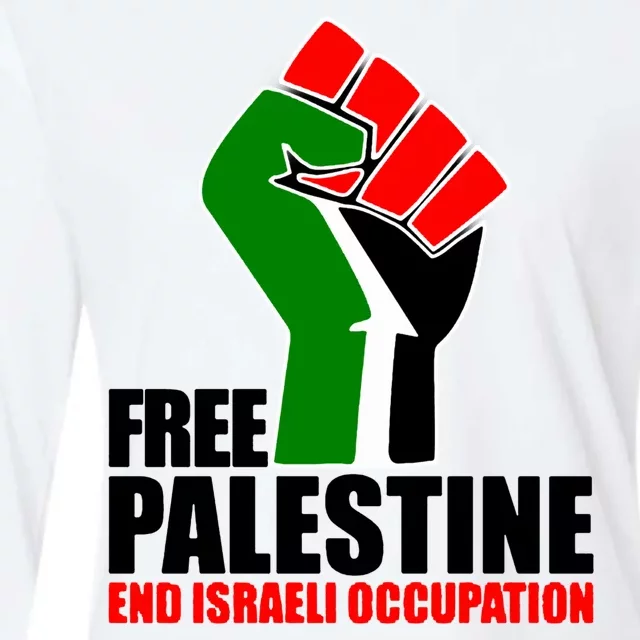 Free Palestine And End Israeli Occupation Womens Cotton Relaxed Long Sleeve T-Shirt