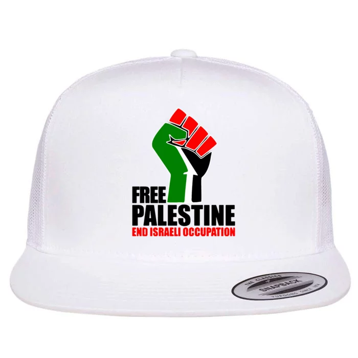 Free Palestine And End Israeli Occupation Flat Bill Trucker Hat