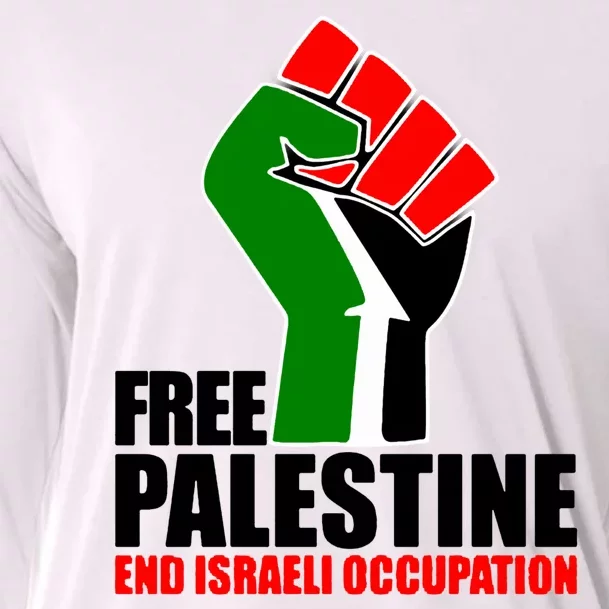 Free Palestine And End Israeli Occupation Cooling Performance Long Sleeve Crew