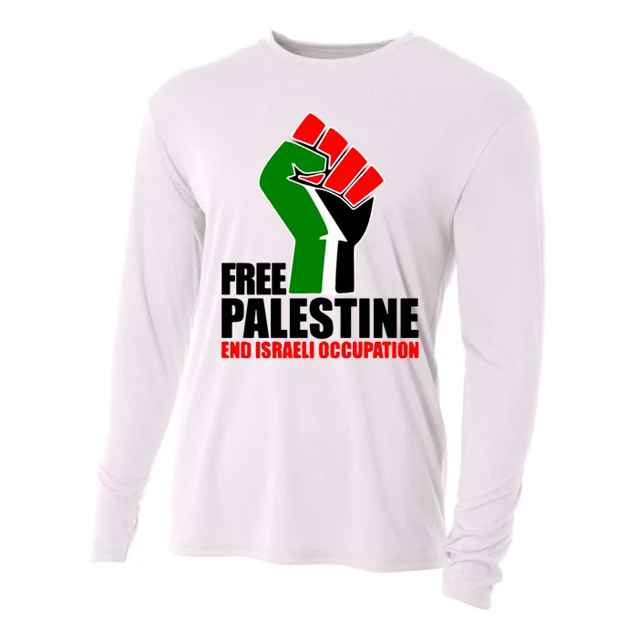 Free Palestine And End Israeli Occupation Cooling Performance Long Sleeve Crew