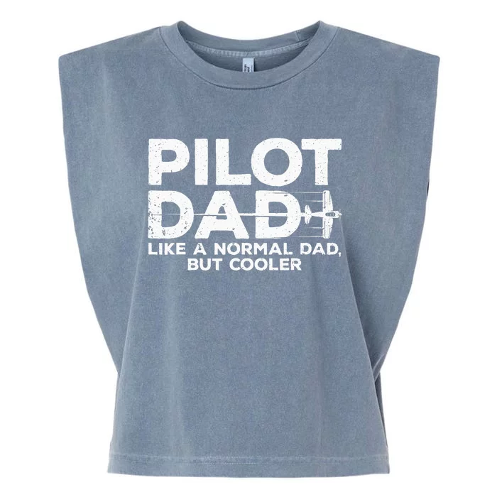 Funny Pilot Art For Dad Aviation Airplane Aircraft Pilot Garment-Dyed Women's Muscle Tee