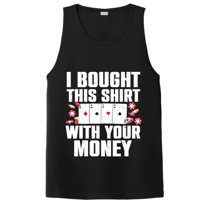 Funny Poker Art For Gambling Poker Player Gambler Performance Tank