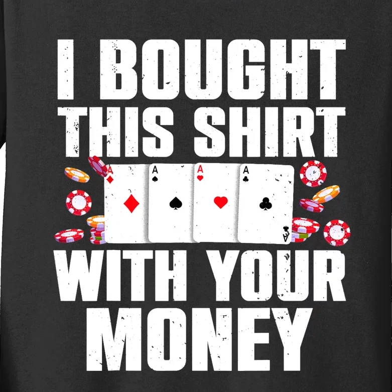 Funny Poker Art For Gambling Poker Player Gambler Kids Long Sleeve Shirt