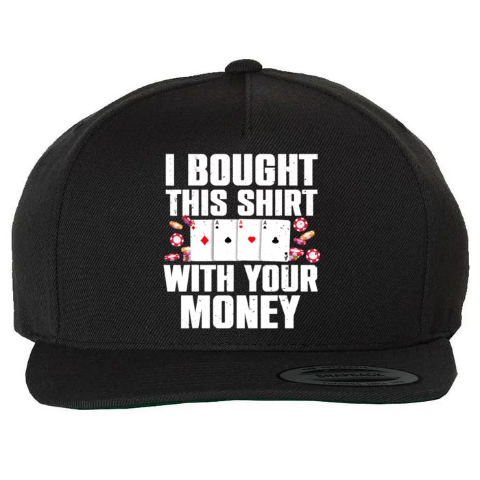 Funny Poker Art For Gambling Poker Player Gambler Wool Snapback Cap