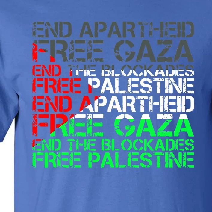 Free Palestine Arabic Palestine Gaza Jerusalem Support Flag Tall T-Shirt