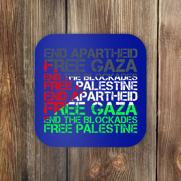 Free Palestine Arabic Palestine Gaza Jerusalem Support Flag Coaster